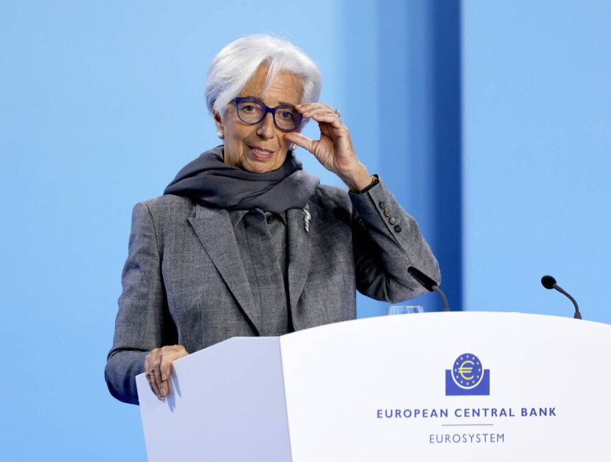 Christine Lagarde at the podium